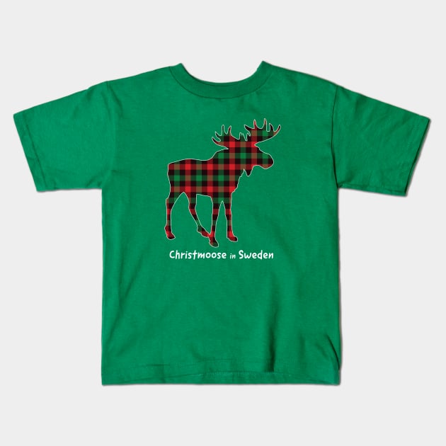 Christmoose In Sweden Kids T-Shirt by Pine Hill Goods